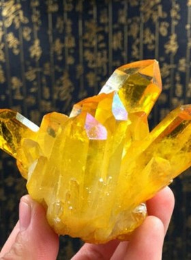 Hot 1pc Natural Yellow Crystal Quartz Citrine Cluster Minera