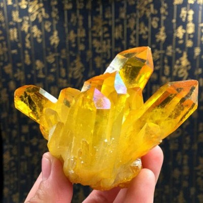 Hot 1pc Natural Yellow Crystal Quartz Citrine Cluster Minera