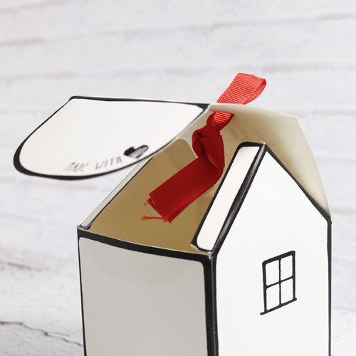 20Sets Paper Gift Box White House Shape Gift Package Cooky C