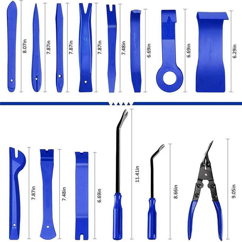 19 Pcs Trim Removal Tool Auto Clip Pliers Fastener Terminal