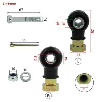 ATV Tie Rod End Kit For Polaris Sportsman 500 570 700 800 HO