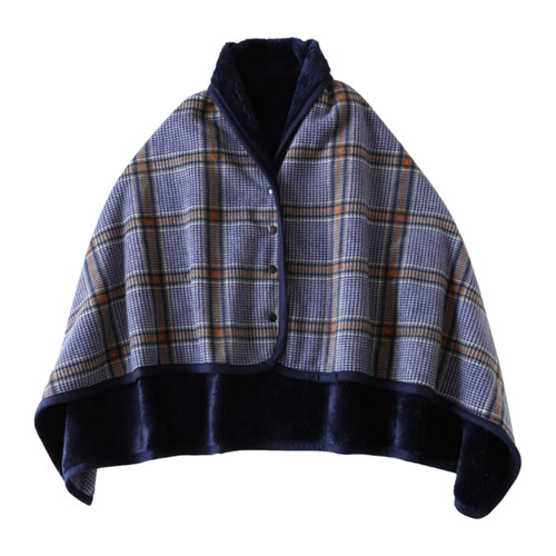 Double Layer Wearable Blanket Button Shawl Man Woman Wraps