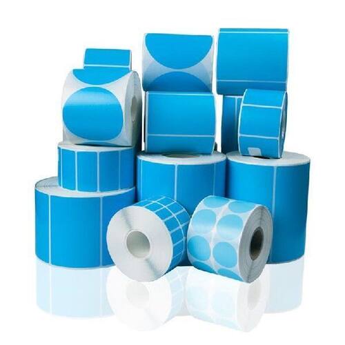 Blue Round Paper Supermarket Price Blank Barcode Label