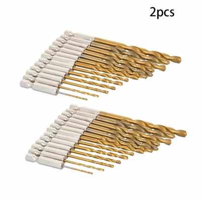 1set/2sets 13pcs/set Gold Hex Handle Twist Drill Set 1.5~6.5