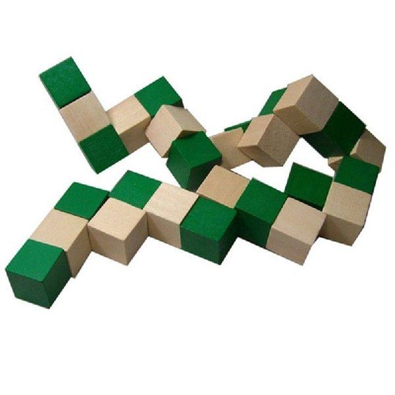 27 sections wooden snake ruler snake twist puzzle challenge