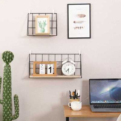 Modern and simple wall shelf, one character partition board,