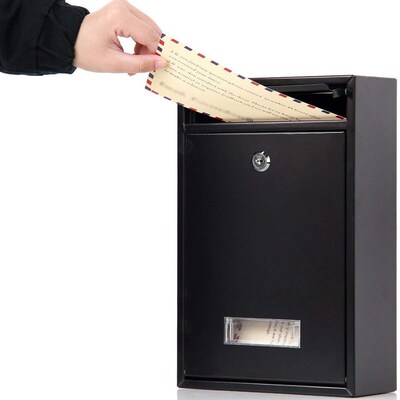 Outdoor Lockable Wall Mounted Hanging Iron Post Letter Box M