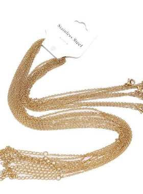 10pcslot 15mm Width Stainless Steel Gold Flat Cable Chain