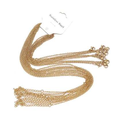 10pcslot 15mm Width Stainless Steel Gold Flat Cable Chain