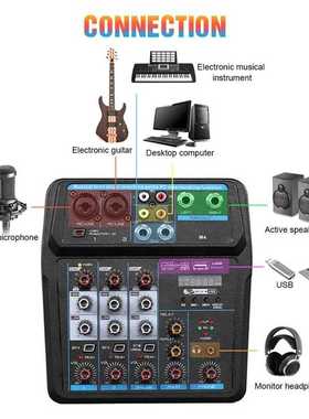 M4 Bluetooth DJ Mic Audio Mixer Contrl Digital Display Music