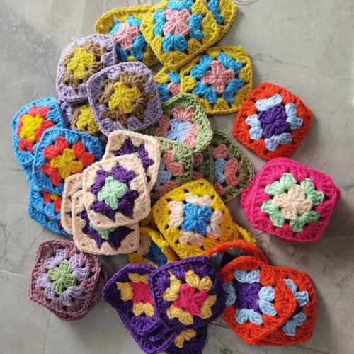 DIY Crochet Doilies Multicolor Coasters Square Table Mats De