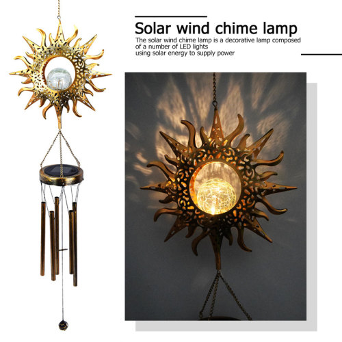 Solar Wind Chimes Light Retro Garden Iron Art Light Moon