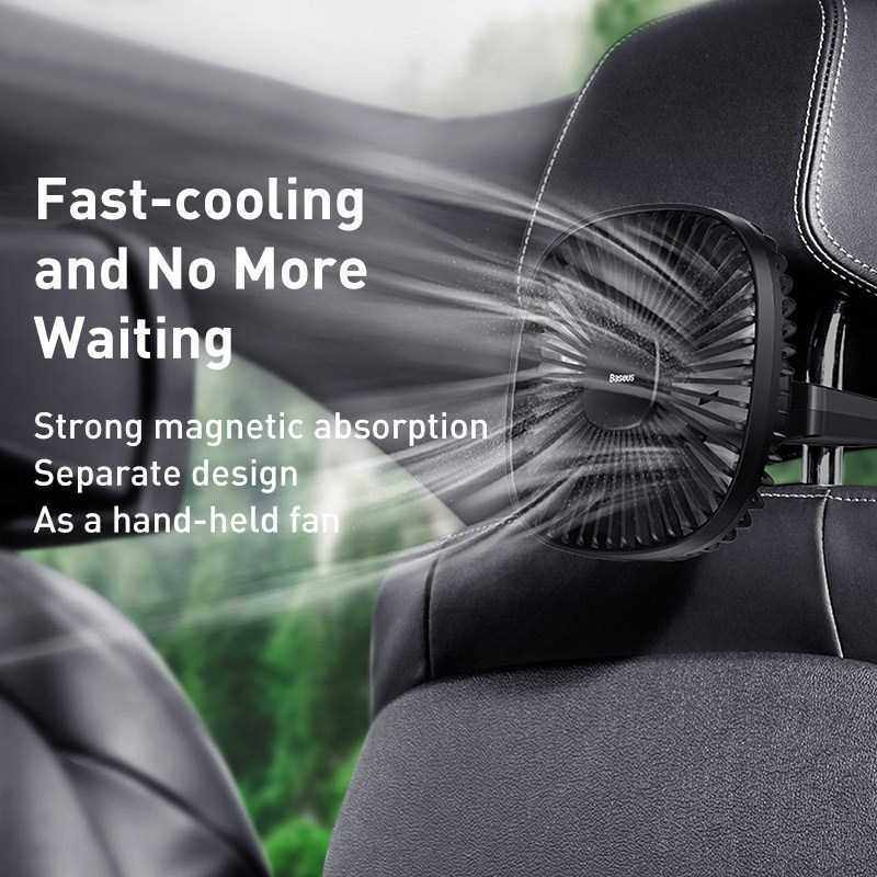 baseus magnetic car fan cooler car 360 degree rotating silen