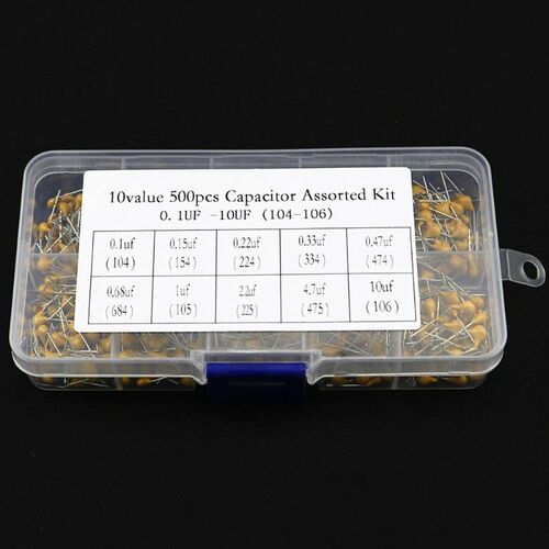 500pcs 10 Values Each 50 0.1uF-10uF(104~106) 50V Multilayer