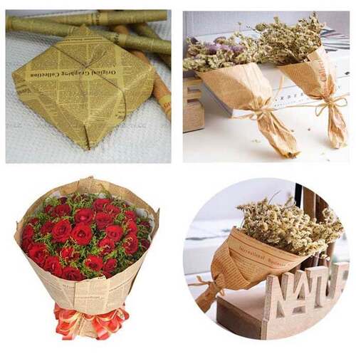 Gift Wrapping Paper Roll Vintage Newspaper Double Sided Wrap