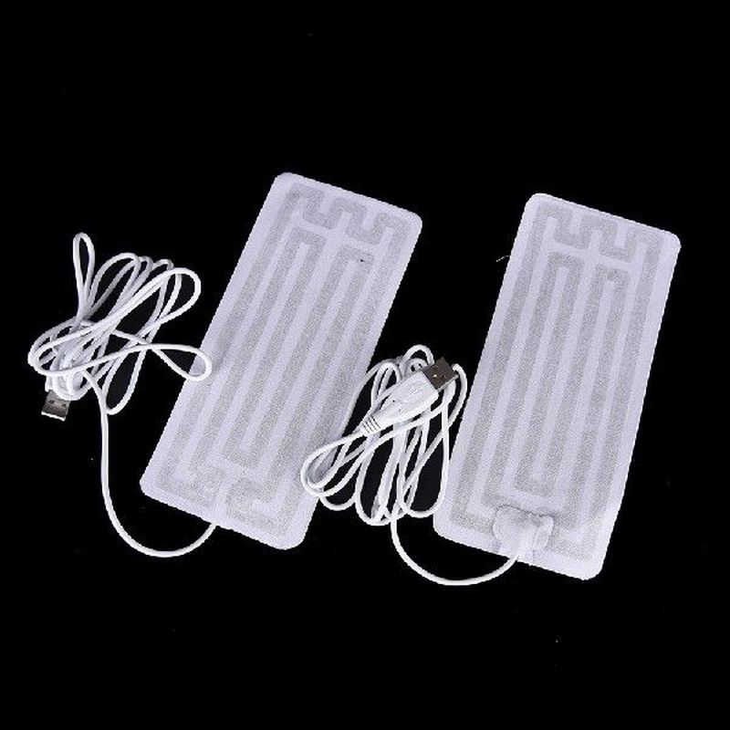 1Pair 5V USB Heated Socks Carbon Fiber Pads Electric Heated