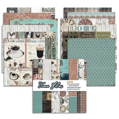 KLJUYP 12 Sheets Time Flies Scrapbooking Pads Paper Origami