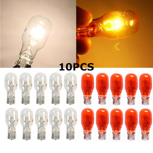 10pcs Clear Glass Amber White T15 W16W Halogen Lamp Bulbs 12