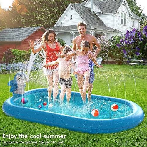 Inflatable Sprinkler Pool for Kids 3 in 1 Baby Cushion