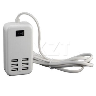USB HUB 6 Ports Splitter With Switcher Power Adapter Desktop