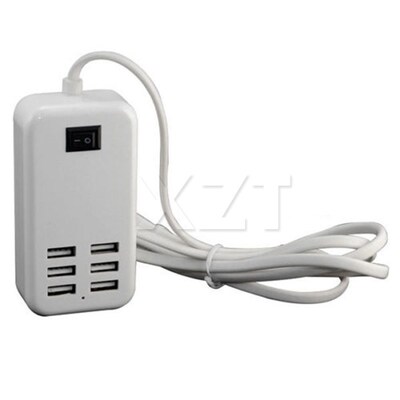 USB HUB 6 Ports Splitter With Switcher Power Adapter Desktop