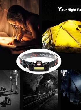 Rechargeable LED Headlamp XPE+COB Work Light 2 lighting mod