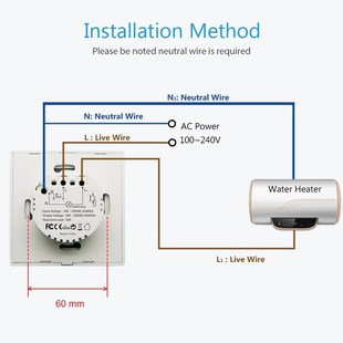 EU WiFi Boiler Water Heater Switch 4400W Tuya Smart Life App