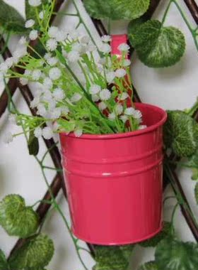 10Pcs Removable Hook Wall Fence Bonsai Flower Tub Pots Candy