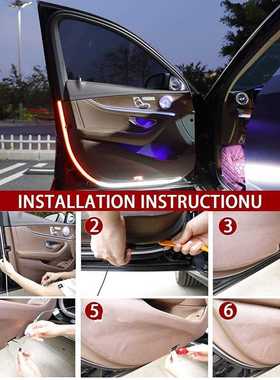 LED Car Door Welcome Light Safety Warning Streamer Lamp Stri