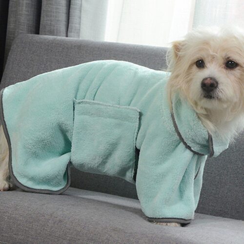 Absorbent Dog Bath Towel Coral Fleece Pet Drying Robes