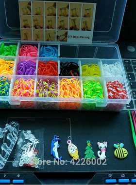 Elastic Rubber Loom Bands DIY Tool set Box Weave Gum Make Br