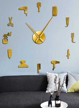 Barber Shop Toolkits Decorative Wall Clock DIY Large Wall Cl