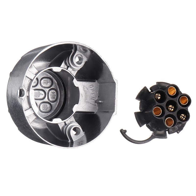 2 In 1 Metal Trailer Connector Car Electric Accessories 7 Pi