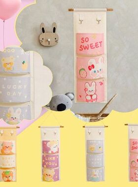 3 Pockets Wall Door Hanging Organizer Storage Bags Linen