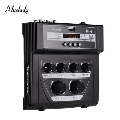 Muslady MF 8 Mini Karaoke Sound Mixer Stereo Echo Mixers Du