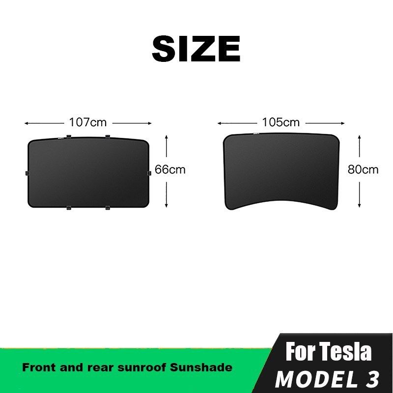 Upgrade Sun Shades Glass Roof Sunshade for Tesla Model 3 17-