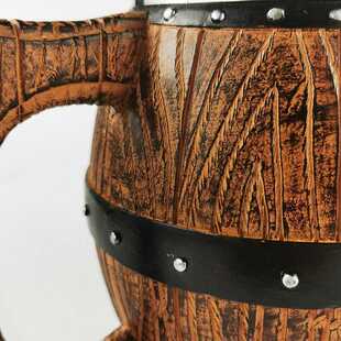 580ml Oak Barrel Style Beer Mug Simulation Wooden Barrel Bee