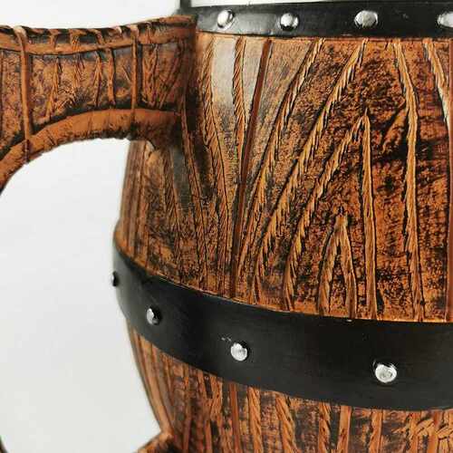 580ml Oak Barrel Style Beer Mug Simulation Wooden Barrel Bee