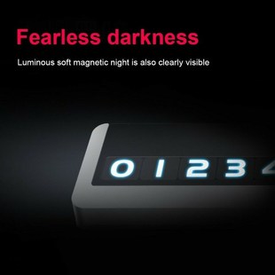 Car Phone Number Temporary Parking Card Plate Night Hidden A