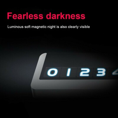 Car Phone Number Temporary Parking Card Plate Night Hidden A
