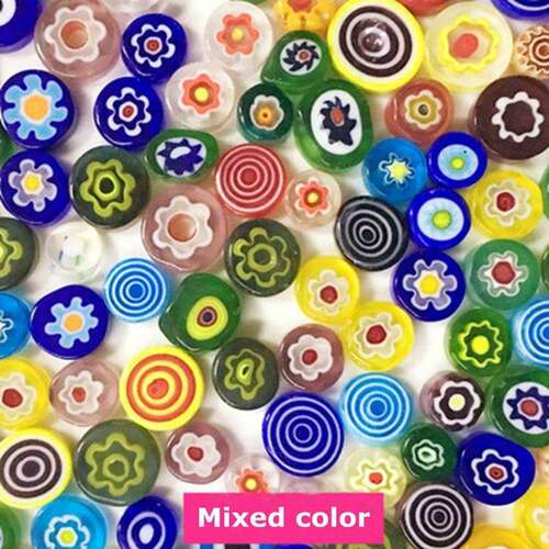 28g Mixed Flower Lucid Round Bead DIY Mosaic Glass Mirror Ha