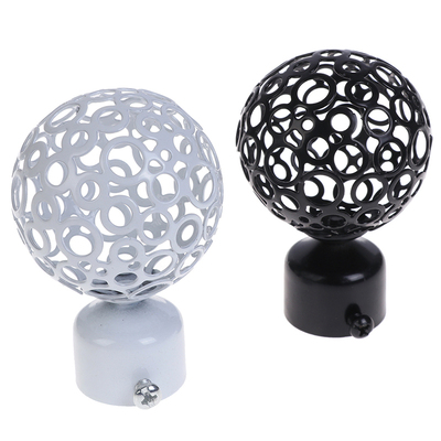 2Pcs 22mm 28mm Dia Drapery Curtain Rods Iron Ends Caps