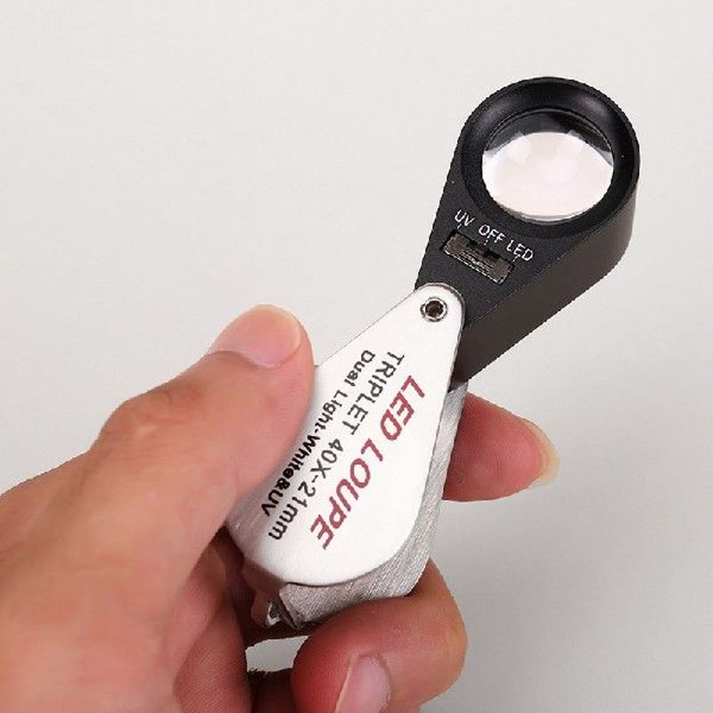 40X Metal Jewelry Magnifying Glass Jewelers Eye Tool