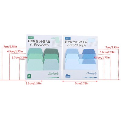 60 Blank Notes Pack Index Divider Sticky Notes Paper Tabs Of