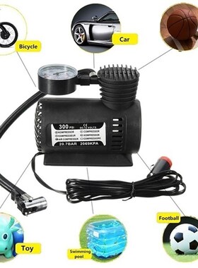 300PSI Electric Air Inflatable Pump 12V 120W Car Bike Tire P