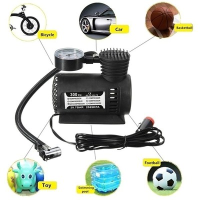 300PSI Electric Air Inflatable Pump 12V 120W Car Bike Tire P