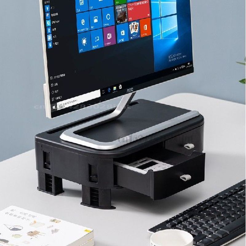 Raised Monitor Rack Adjustable Computer Base Bracket Tray