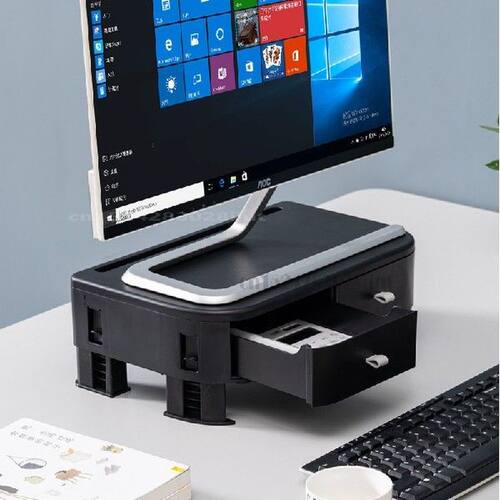 Raised Monitor Rack Adjustable Computer Base Bracket Tray