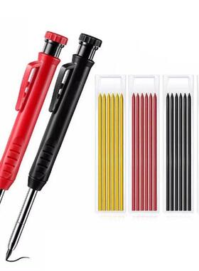 Solid Carpenter Pencil Set With Refill Lead Built-In Sharpen