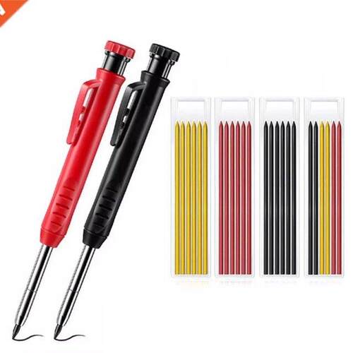 Solid Carpenter Pencil Set With Refill Lead Built-In Sharpen